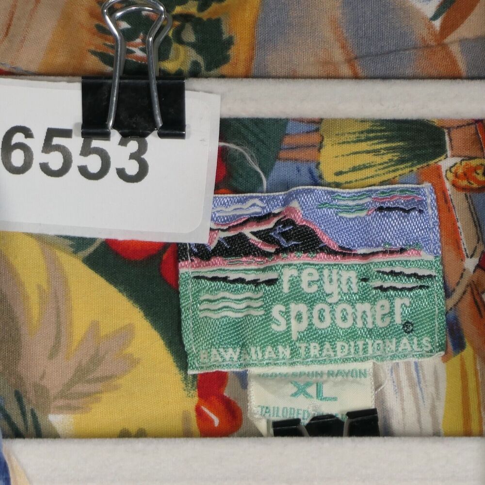 Vintage Reyn Spooner Trans Pacific Airlines Shirt Mens XL Blue Aloha Tropical - Picture 13 of 14